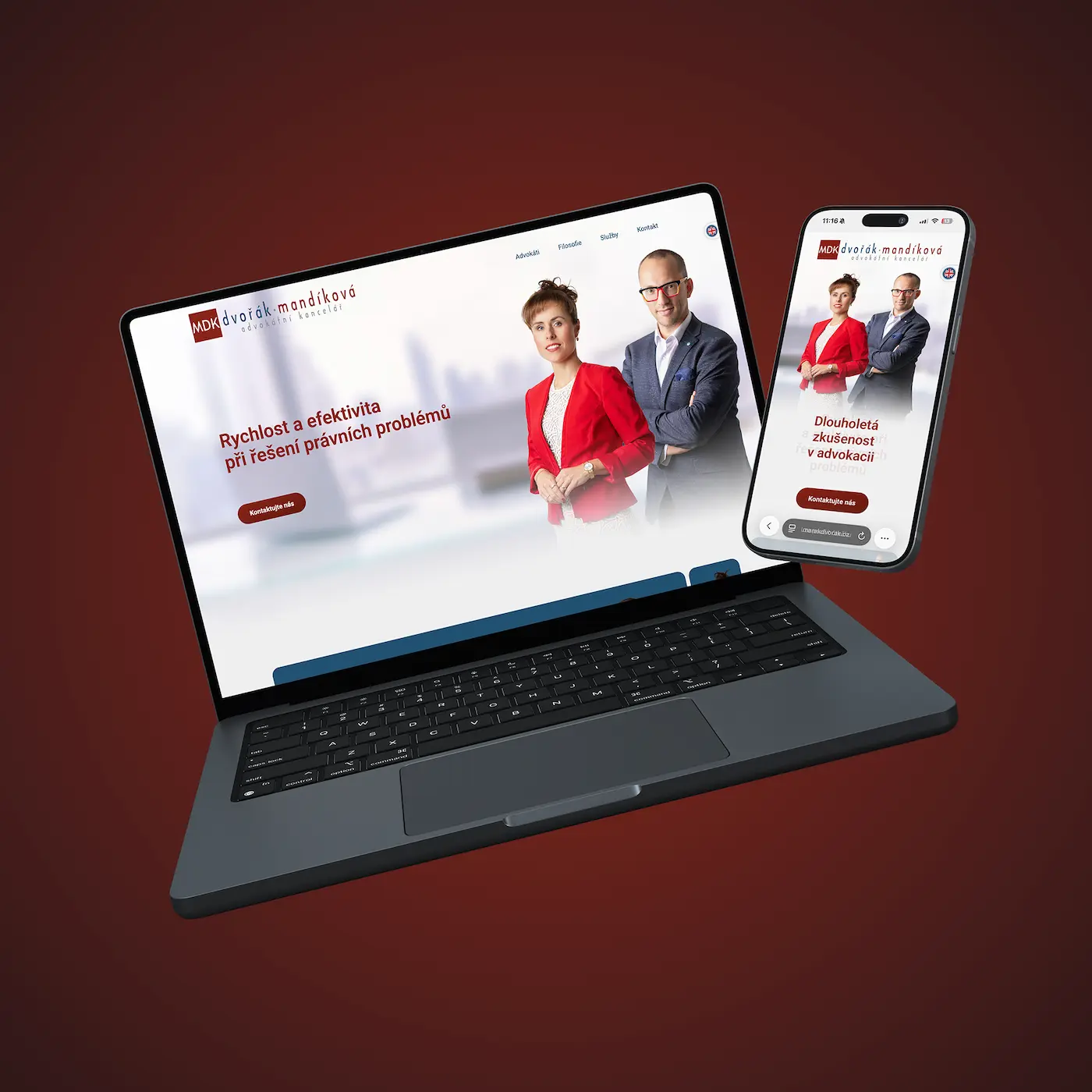 Ukázka tvorby webu: Web pro klienta v oblasti právních služeb